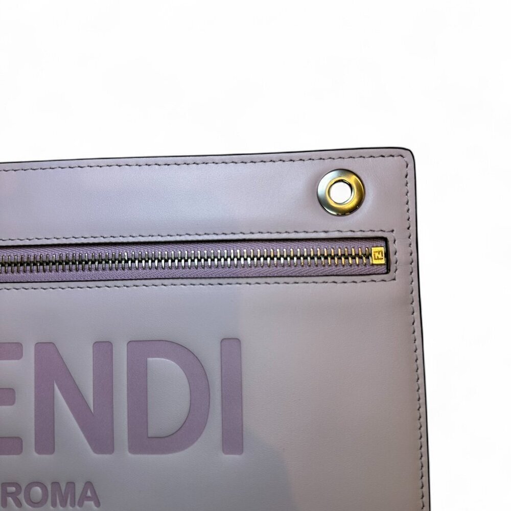 FENDI Peekaboo Pocket Leather Pouch Lilac NWOT - Picture 6 of 16